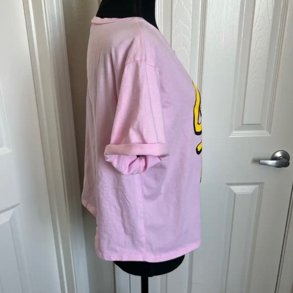 🌸 Pink & Yellow Cropped Good Times Soft Tee T-Shirt Size XL - Picture 7 of 7